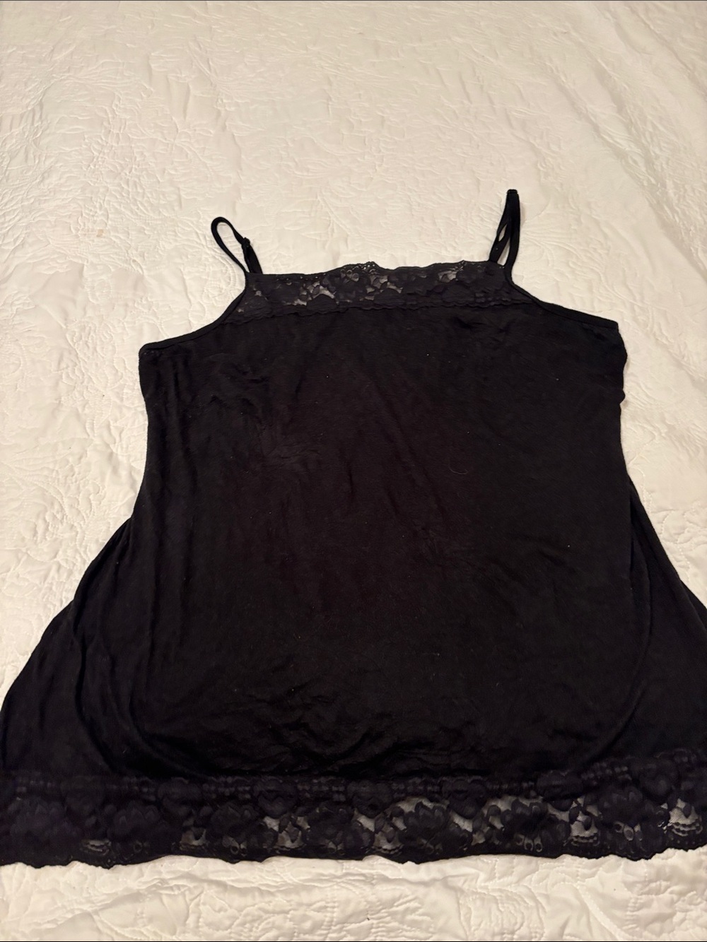 Maurices Black Lace Trim Tank Top